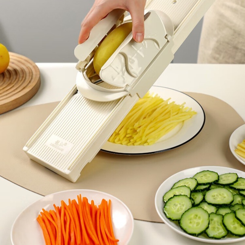 Kitchen Gadgets Peeler - Hachoir à légumes avec récipient, protège-mains,